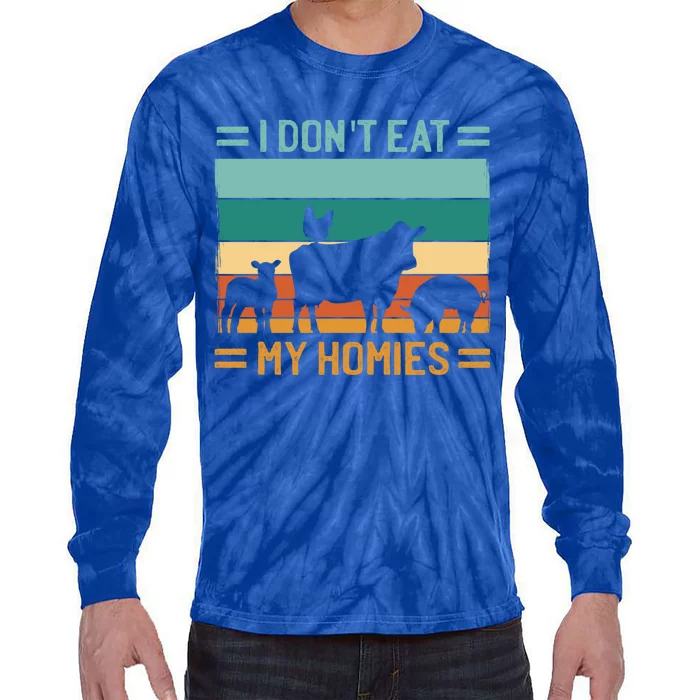 I Don´t Eat My Homies Vegetarian Vegan Cool Gift Tie-Dye Long Sleeve Shirt