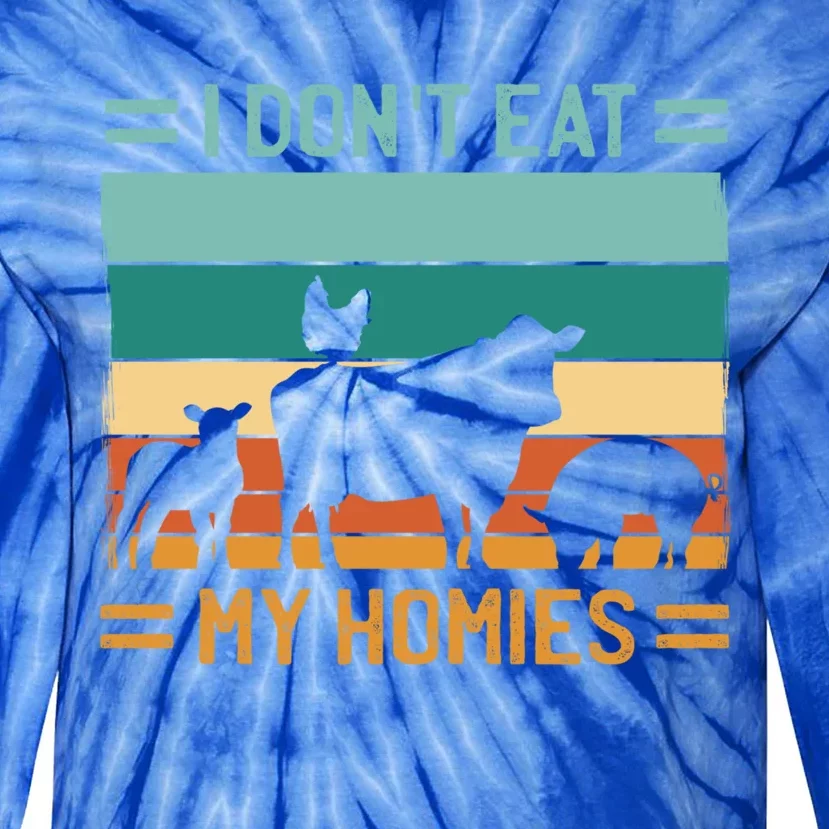 I Don´t Eat My Homies Vegetarian Vegan Cool Gift Tie-Dye Long Sleeve Shirt