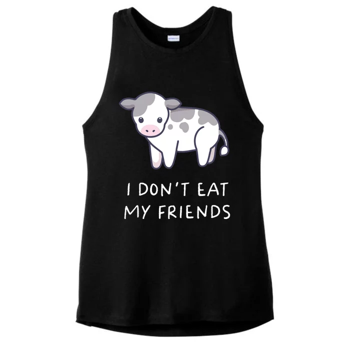 I Dont Eat My Friends Vegetarian Vegan Kawaii Anime Ladies Tri-Blend Wicking Tank