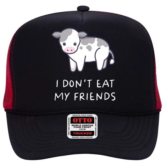 I Dont Eat My Friends Vegetarian Vegan Kawaii Anime High Crown Mesh Trucker Hat