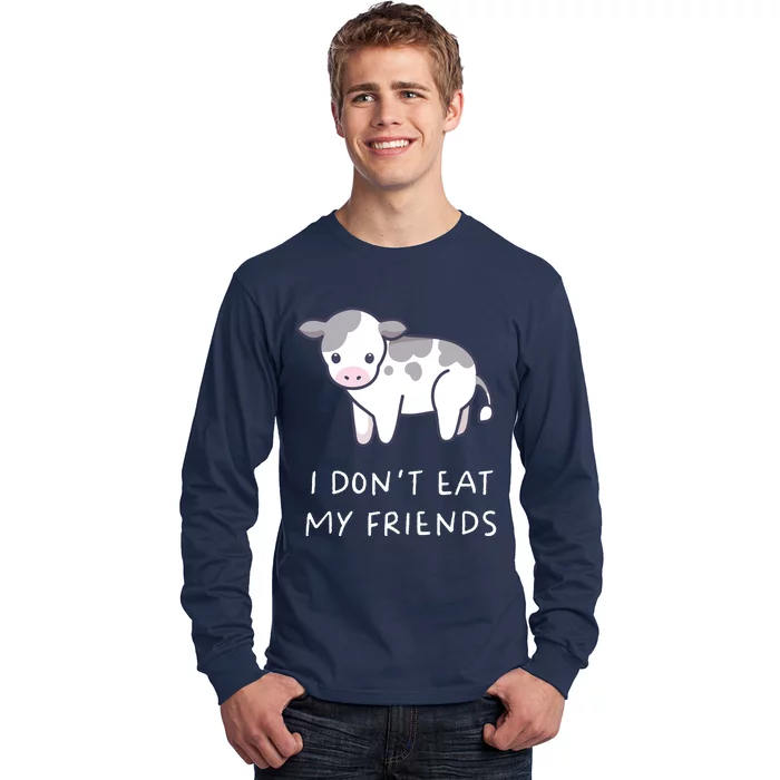 I Dont Eat My Friends Vegetarian Vegan Kawaii Anime Long Sleeve Shirt