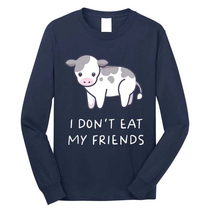 I Dont Eat My Friends Vegetarian Vegan Kawaii Anime Long Sleeve Shirt