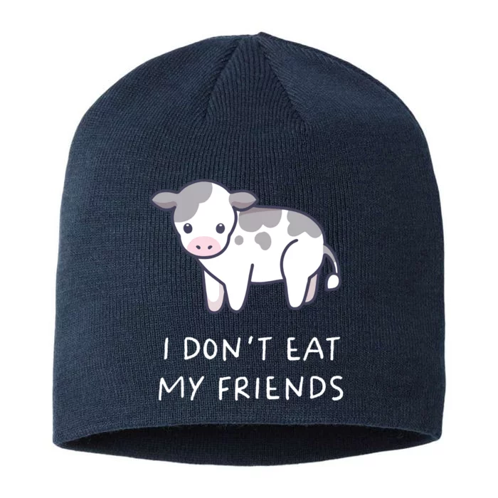 I Dont Eat My Friends Vegetarian Vegan Kawaii Anime 8 1/2in Sustainable Knit Beanie