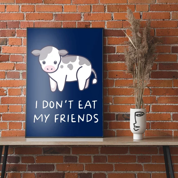 I Dont Eat My Friends Vegetarian Vegan Kawaii Anime Poster