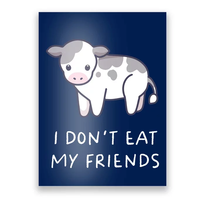 I Dont Eat My Friends Vegetarian Vegan Kawaii Anime Poster