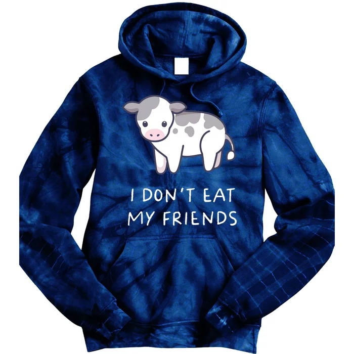 I Dont Eat My Friends Vegetarian Vegan Kawaii Anime Tie Dye Hoodie