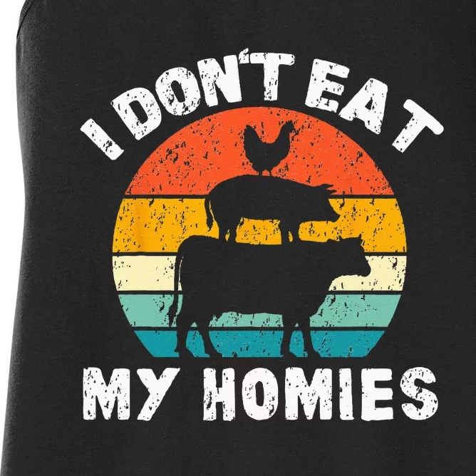 I Dont Eat My Homies Funny Vegetarian Vegan Women's Racerback Tank