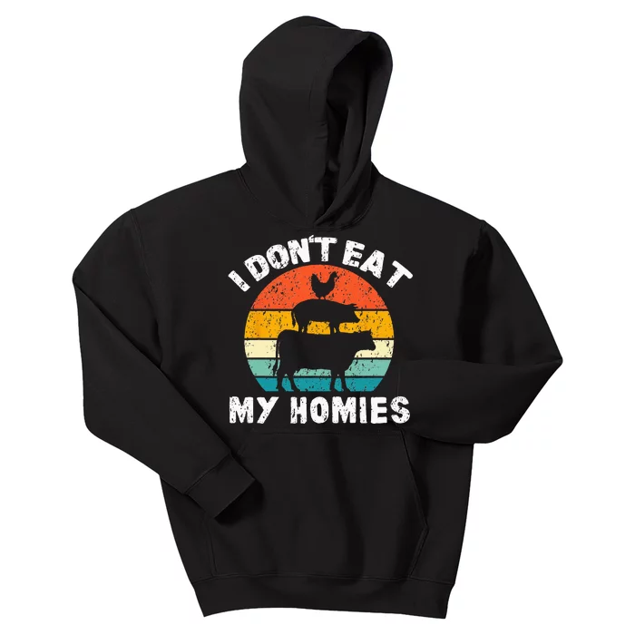 I Dont Eat My Homies Funny Vegetarian Vegan Kids Hoodie