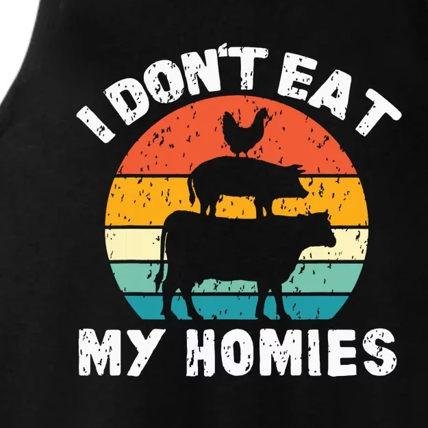 I Dont Eat My Homies Funny Vegetarian Vegan Ladies Tri-Blend Wicking Tank