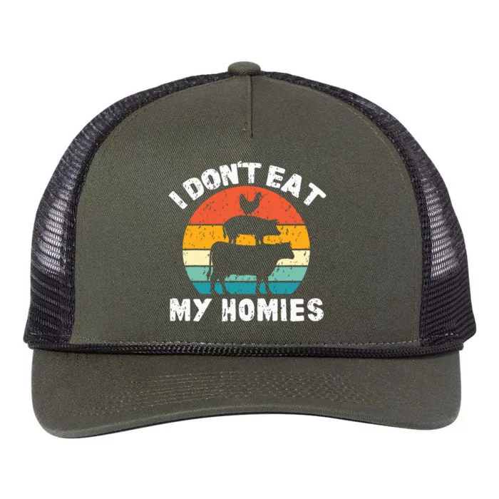 I Dont Eat My Homies Funny Vegetarian Vegan Retro Rope Trucker Hat Cap