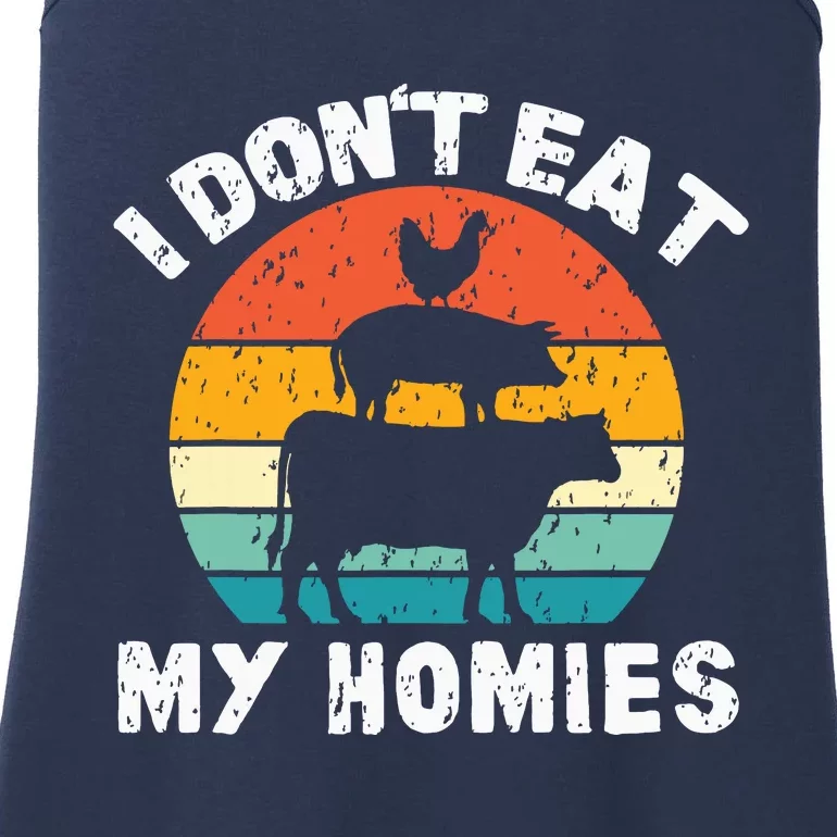 I Dont Eat My Homies Funny Vegetarian Vegan Ladies Essential Tank