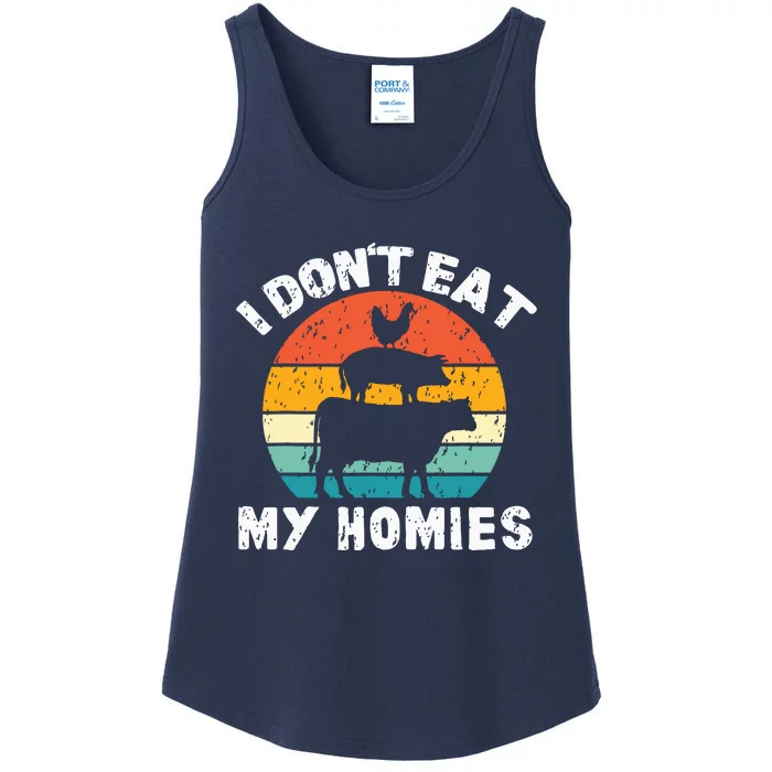 I Dont Eat My Homies Funny Vegetarian Vegan Ladies Essential Tank