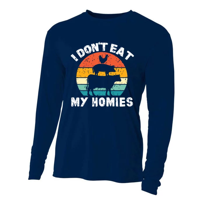 I Dont Eat My Homies Funny Vegetarian Vegan Cooling Performance Long Sleeve Crew