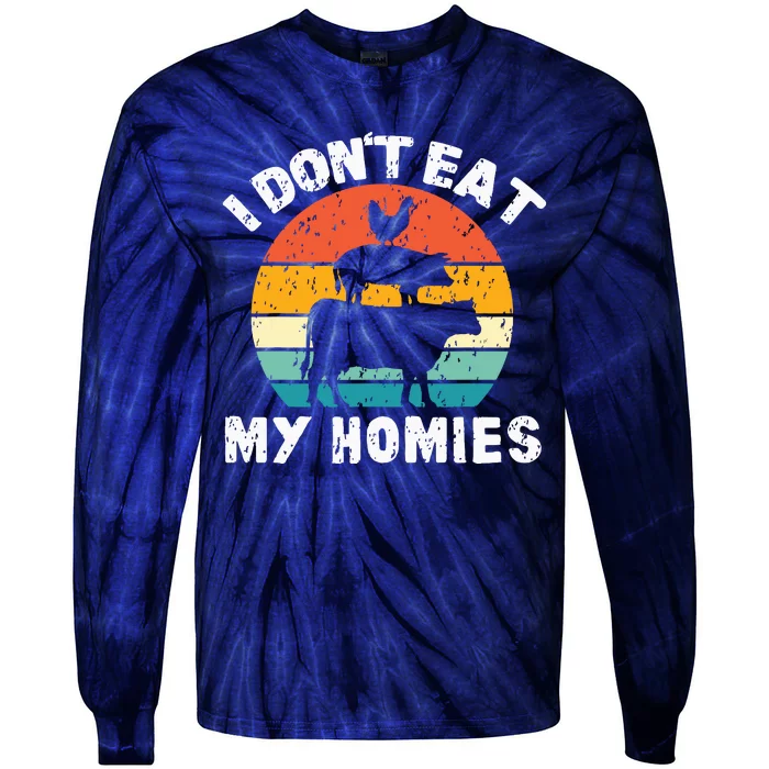 I Dont Eat My Homies Funny Vegetarian Vegan Tie-Dye Long Sleeve Shirt