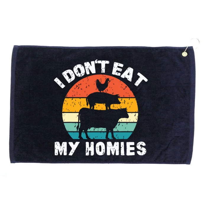 I Dont Eat My Homies Funny Vegetarian Vegan Grommeted Golf Towel