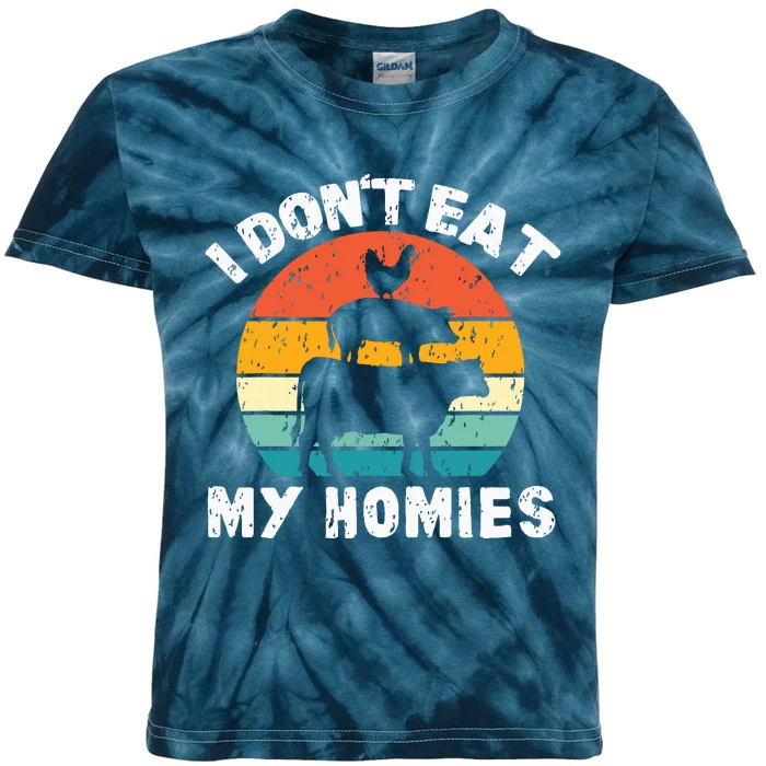 I Dont Eat My Homies Funny Vegetarian Vegan Kids Tie-Dye T-Shirt