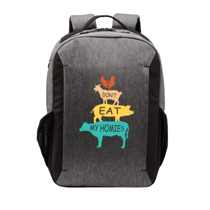 I Dont Eat My Homies Retro Vintage Vegetarian Vegan Vector Backpack