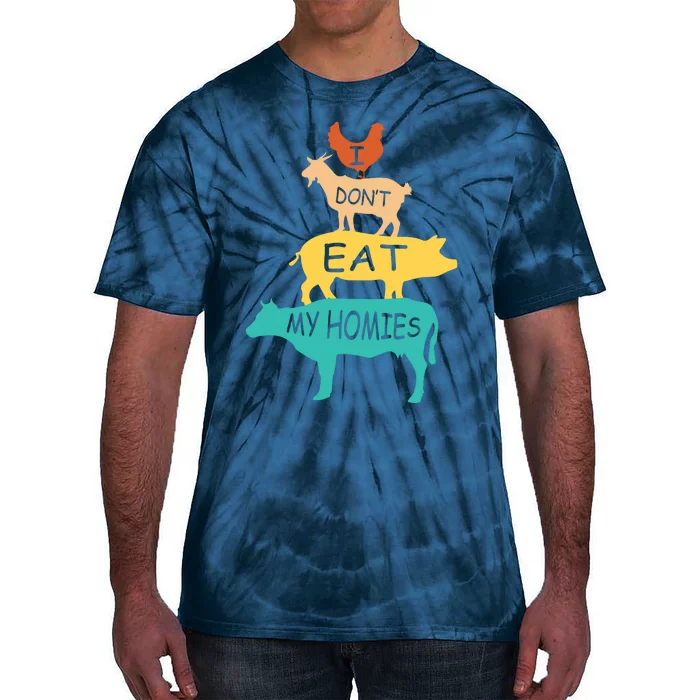 I Dont Eat My Homies Retro Vintage Vegetarian Vegan Tie-Dye T-Shirt