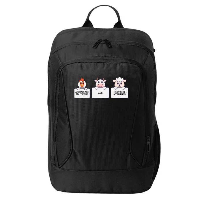 I Dont Eat My Friends Vegetarian World Vegan Day Graphic City Backpack