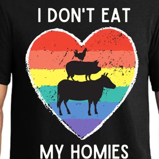 I Dont Eat My Homies Funny Vegan Vegetarian Graphic Great Gift Pajama Set