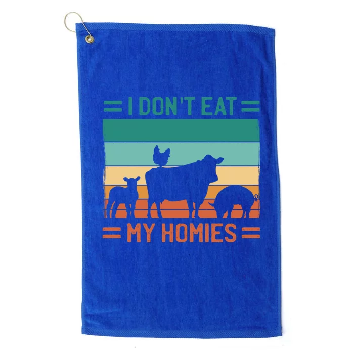 I Dont Eat My Homies Funny Vegan Vegetarian Cool Gift Platinum Collection Golf Towel