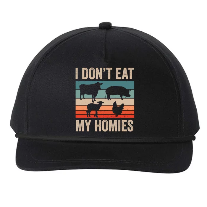 I Dont Eat My Homies Plant Based Diet Funny Vegetarian Gift Snapback Five-Panel Rope Hat