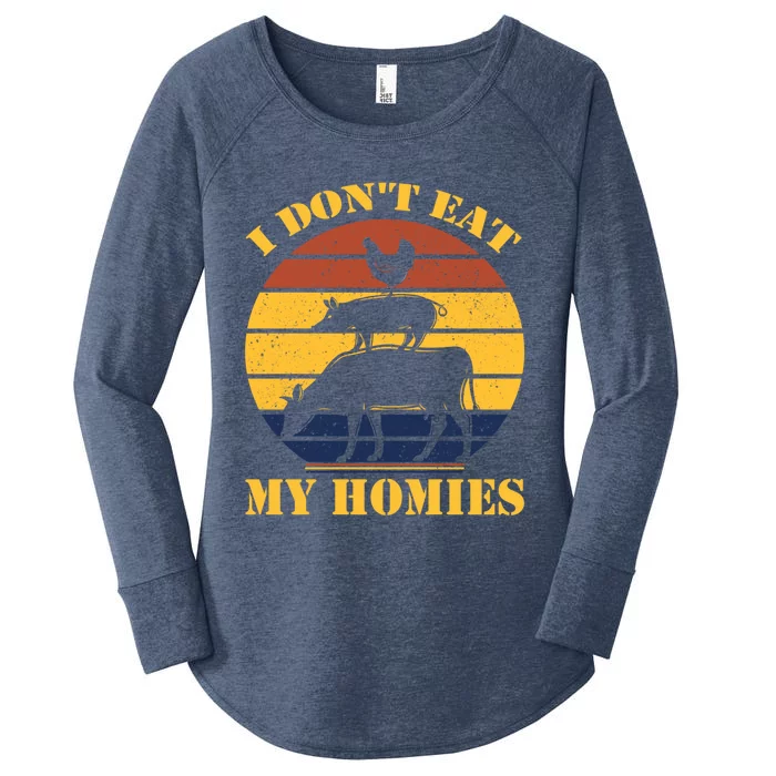 I Dont Eat My Homies Vegan Cool Vegetarian Animal Gift Women's Perfect Tri Tunic Long Sleeve Shirt