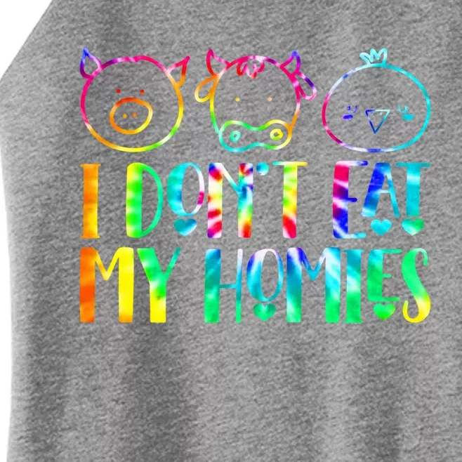 I Dont Eat My Homies Vegan Tie Dye Animals Lover Vegetarian Gift Women’s Perfect Tri Rocker Tank