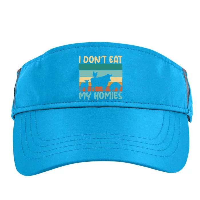 I Dont Eat My Homies Animal Lover Vegetable Lover Gift Adult Drive Performance Visor