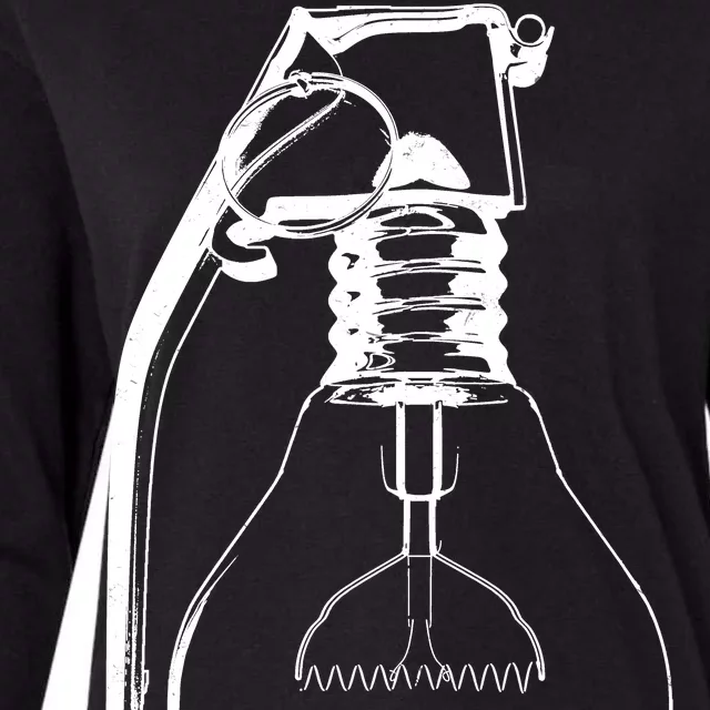 Idea Is A Powerful Weapon Light bulb Grenade Womens Cotton Relaxed Long Sleeve T-Shirt