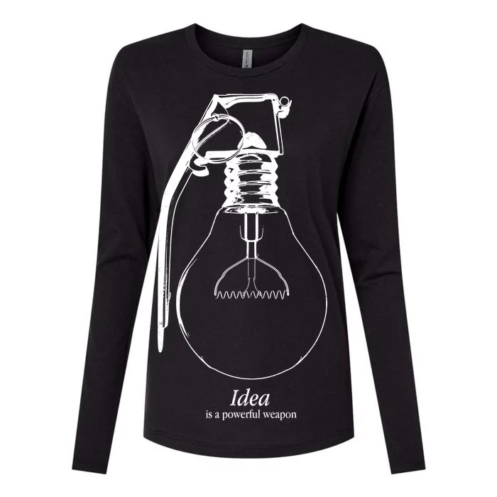 Idea Is A Powerful Weapon Light bulb Grenade Womens Cotton Relaxed Long Sleeve T-Shirt