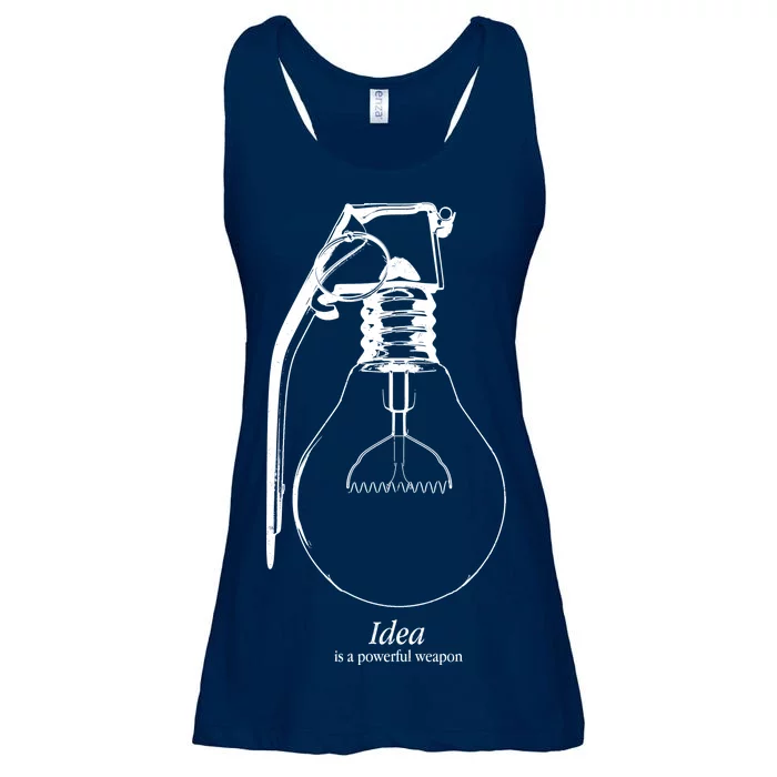 Idea Is A Powerful Weapon Light bulb Grenade Ladies Essential Flowy Tank