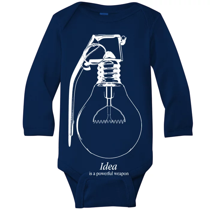 Idea Is A Powerful Weapon Light bulb Grenade Baby Long Sleeve Bodysuit