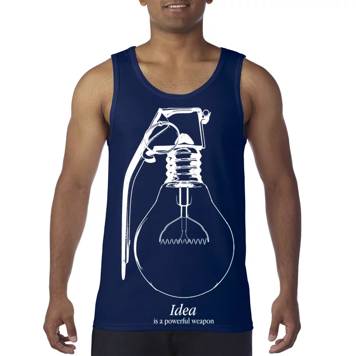 Idea Is A Powerful Weapon Light bulb Grenade Tank Top