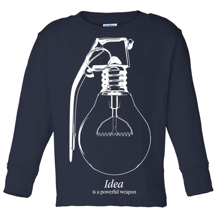 Idea Is A Powerful Weapon Light bulb Grenade Toddler Long Sleeve Shirt