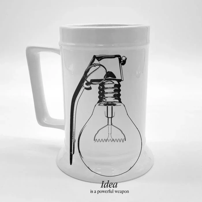 Idea Is A Powerful Weapon Light bulb Grenade Front & Back Beer Stein