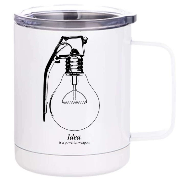 Idea Is A Powerful Weapon Light bulb Grenade Front & Back 12oz Stainless Steel Tumbler Cup