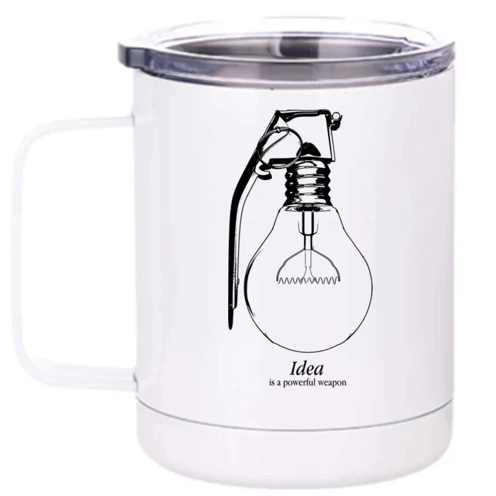 Idea Is A Powerful Weapon Light bulb Grenade Front & Back 12oz Stainless Steel Tumbler Cup