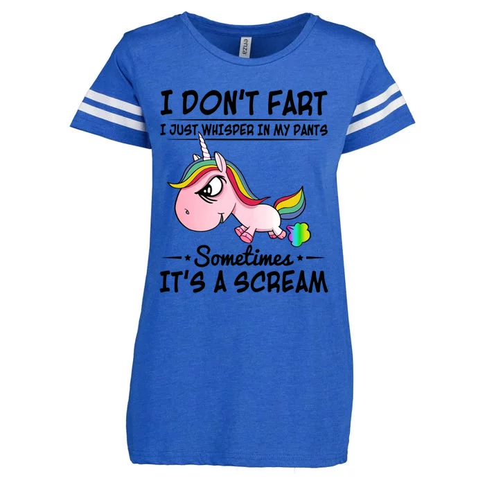 I Don't Fart I Just Whisper Unicorn Funny Gift Enza Ladies Jersey Football T-Shirt