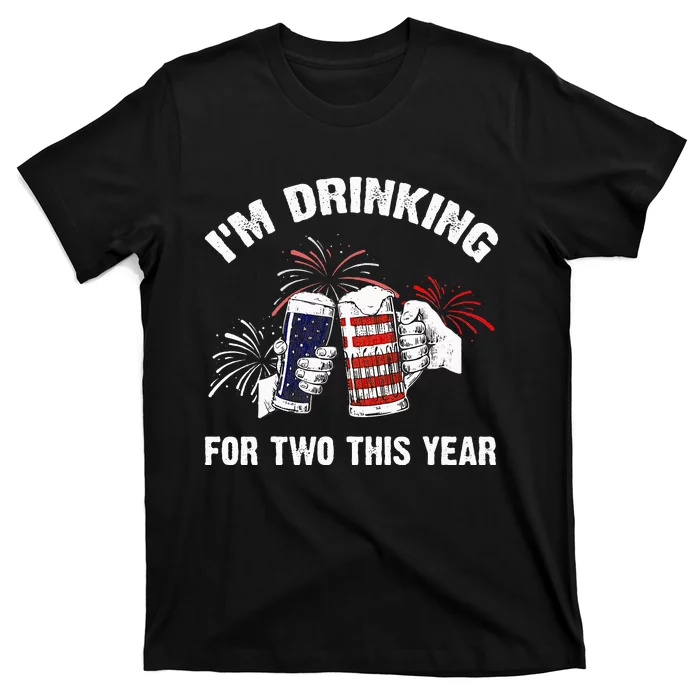 I'm Drinking For 2 This Year Pregnancy 4th Of July T-Shirt