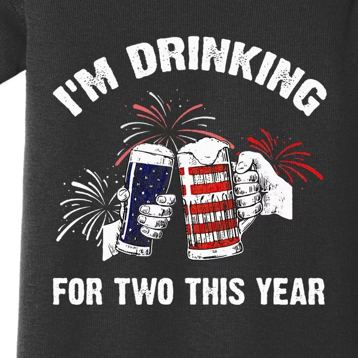 I'm Drinking For 2 This Year Pregnancy 4th Of July Baby Bodysuit