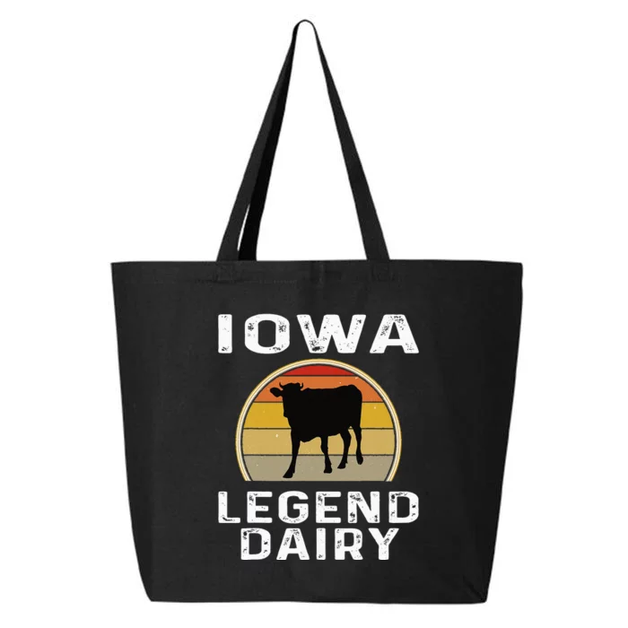 Iowa Dairy Farmer Legend Dairy Cow Cattle Funny Retro Sunset 25L Jumbo Tote