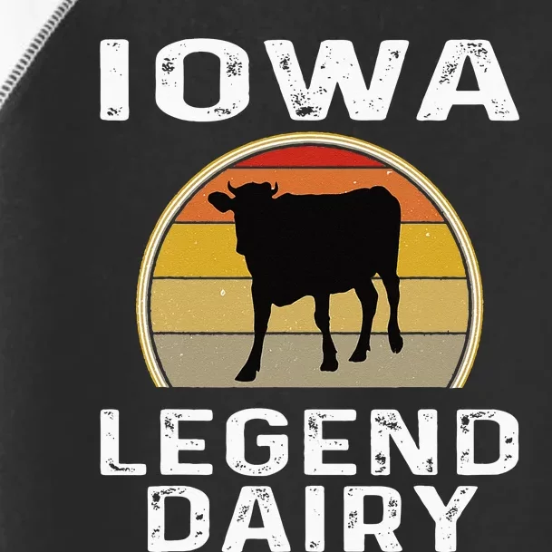 Iowa Dairy Farmer Legend Dairy Cow Cattle Funny Retro Sunset Toddler Fine Jersey T-Shirt