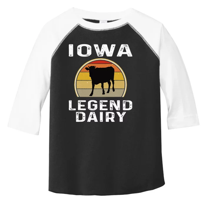 Iowa Dairy Farmer Legend Dairy Cow Cattle Funny Retro Sunset Toddler Fine Jersey T-Shirt