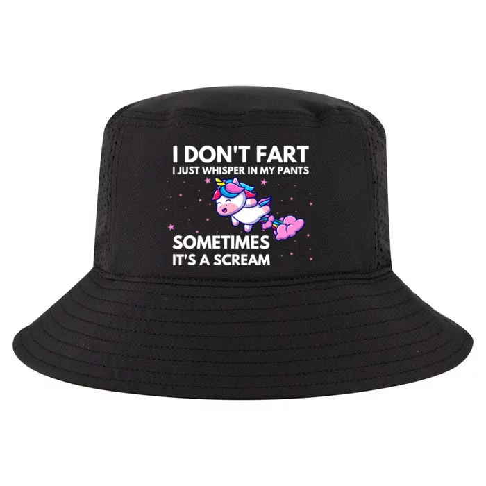 I DonT Fart I Just Whisper In My Pants Funny Unicorn Cool Comfort Performance Bucket Hat