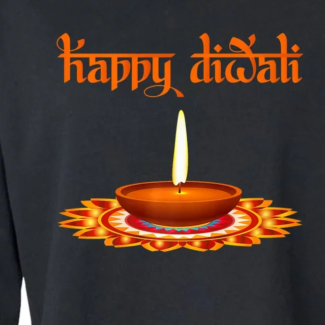 Indian Diwali Festival Happy Diwali Indian Festival Of Light Cropped Pullover Crew