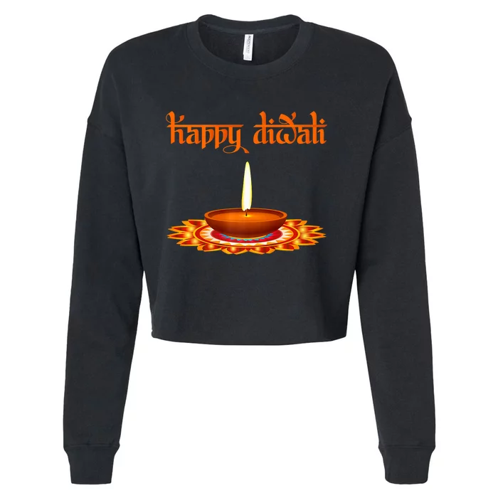 Indian Diwali Festival Happy Diwali Indian Festival Of Light Cropped Pullover Crew