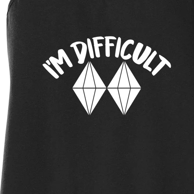 Im Difficult Funny Double Black Diamonds Ski Snowboard Gift Women's Racerback Tank