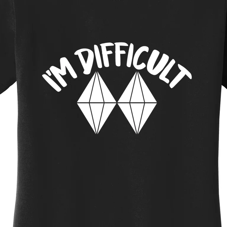 Im Difficult Funny Double Black Diamonds Ski Snowboard Gift Women's T-Shirt