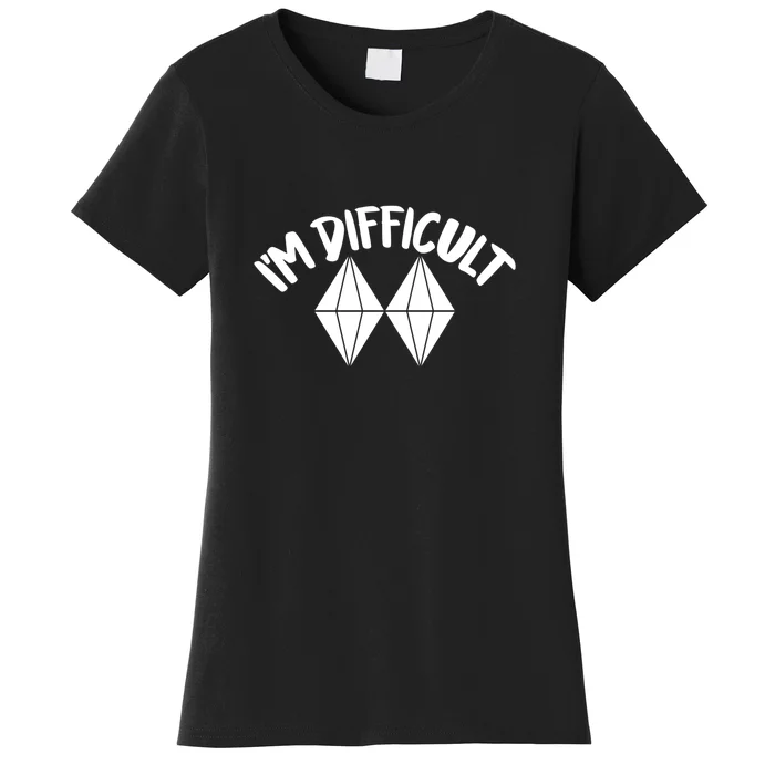 Im Difficult Funny Double Black Diamonds Ski Snowboard Gift Women's T-Shirt